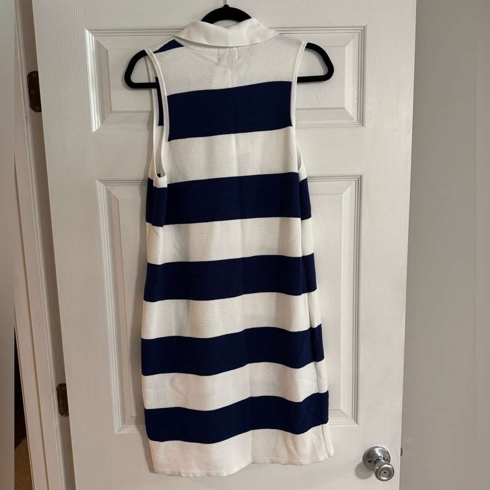 Show Me Your MuMu Zoe Button Sweater Dress Sailor Blue Stripe Knit - Picture 5 of 9